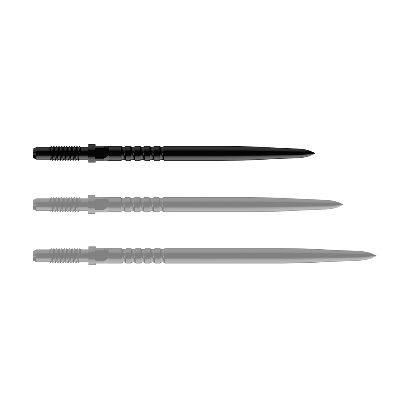 Bulls Convertible Point Ringed Grip Black - Dartspitzen
