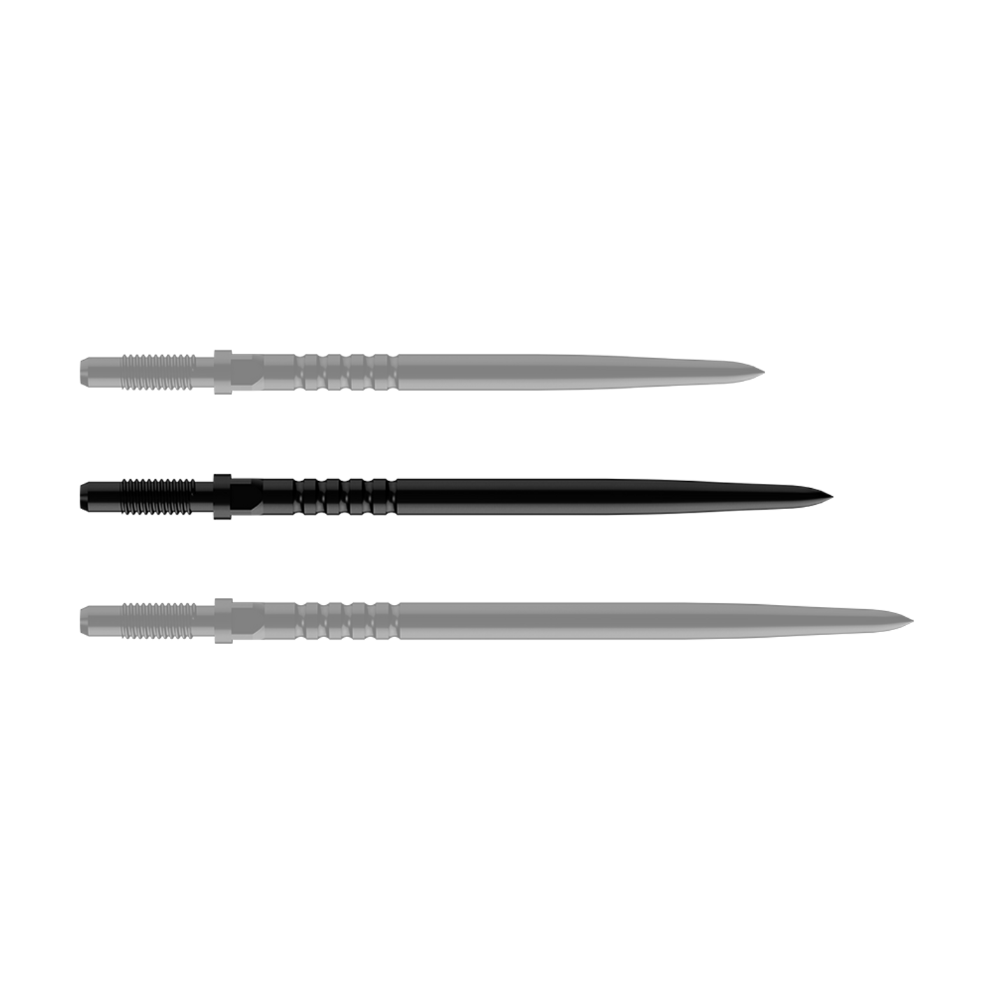 Bulls Convertible Point Ringed Grip Black - Dartspitzen