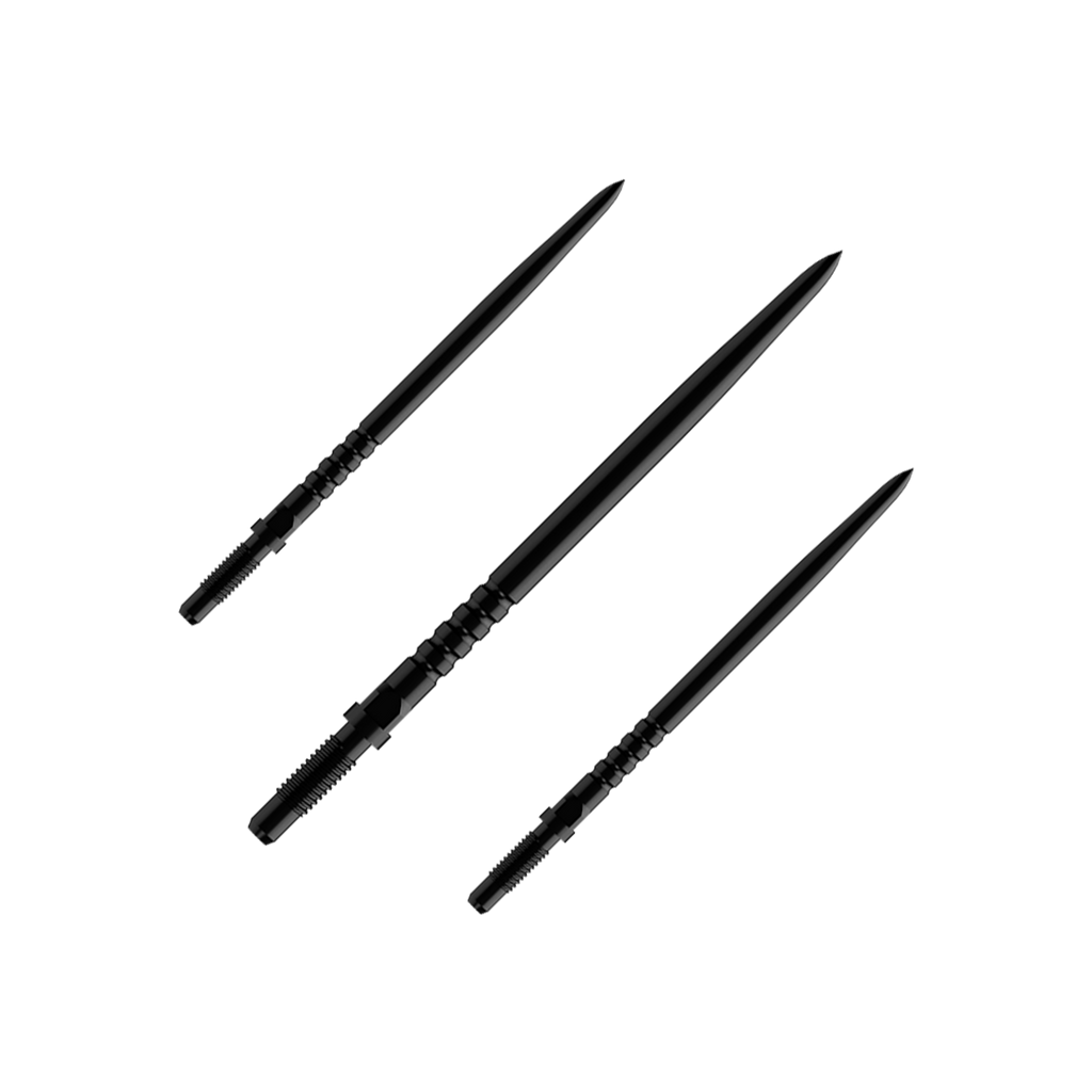 Bulls Convertible Point Ringed Grip Black - Dartspitzen