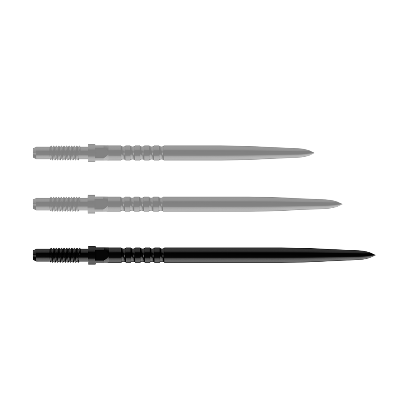 Bulls Convertible Point Ringed Grip Black - Dartspitzen