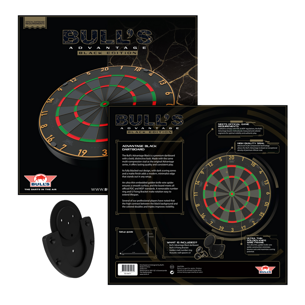 Bull's Advantage Black Steeldartboard
